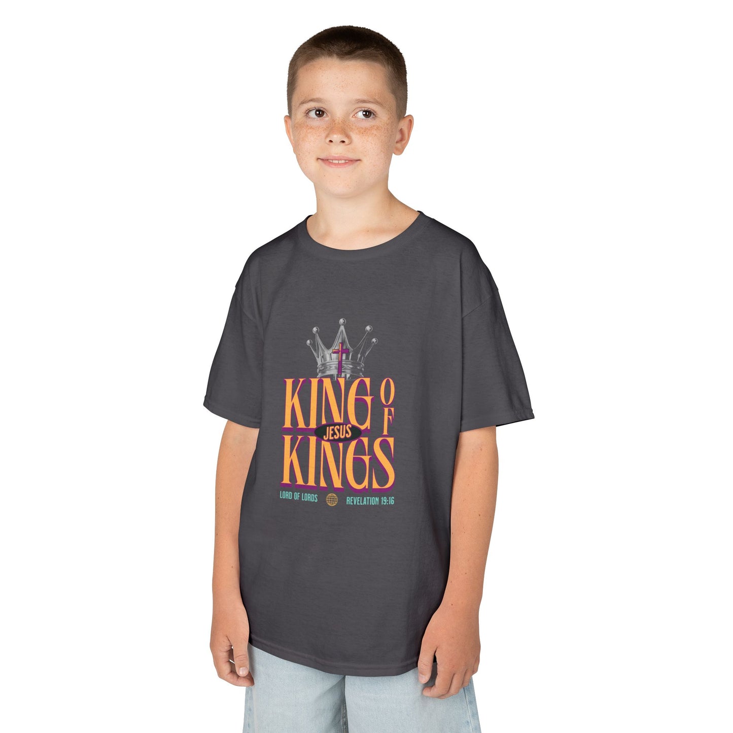 Jesus King of Kings Kids T-Shirt — Faith-Based Christian Tee for Children