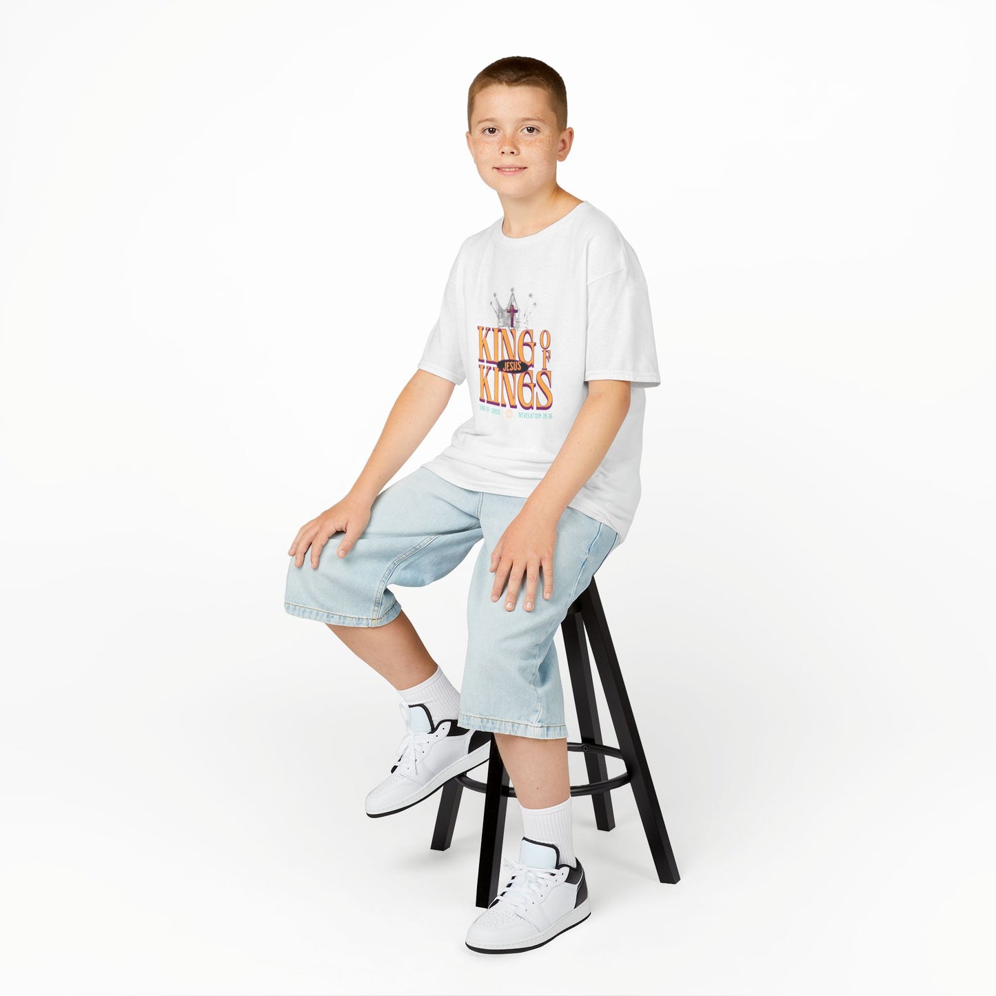 Jesus King of Kings Kids T-Shirt — Faith-Based Christian Tee for Children