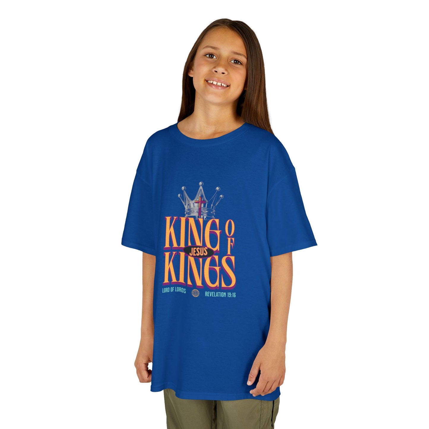 Jesus King of Kings Kids T-Shirt — Faith-Based Christian Tee for Children