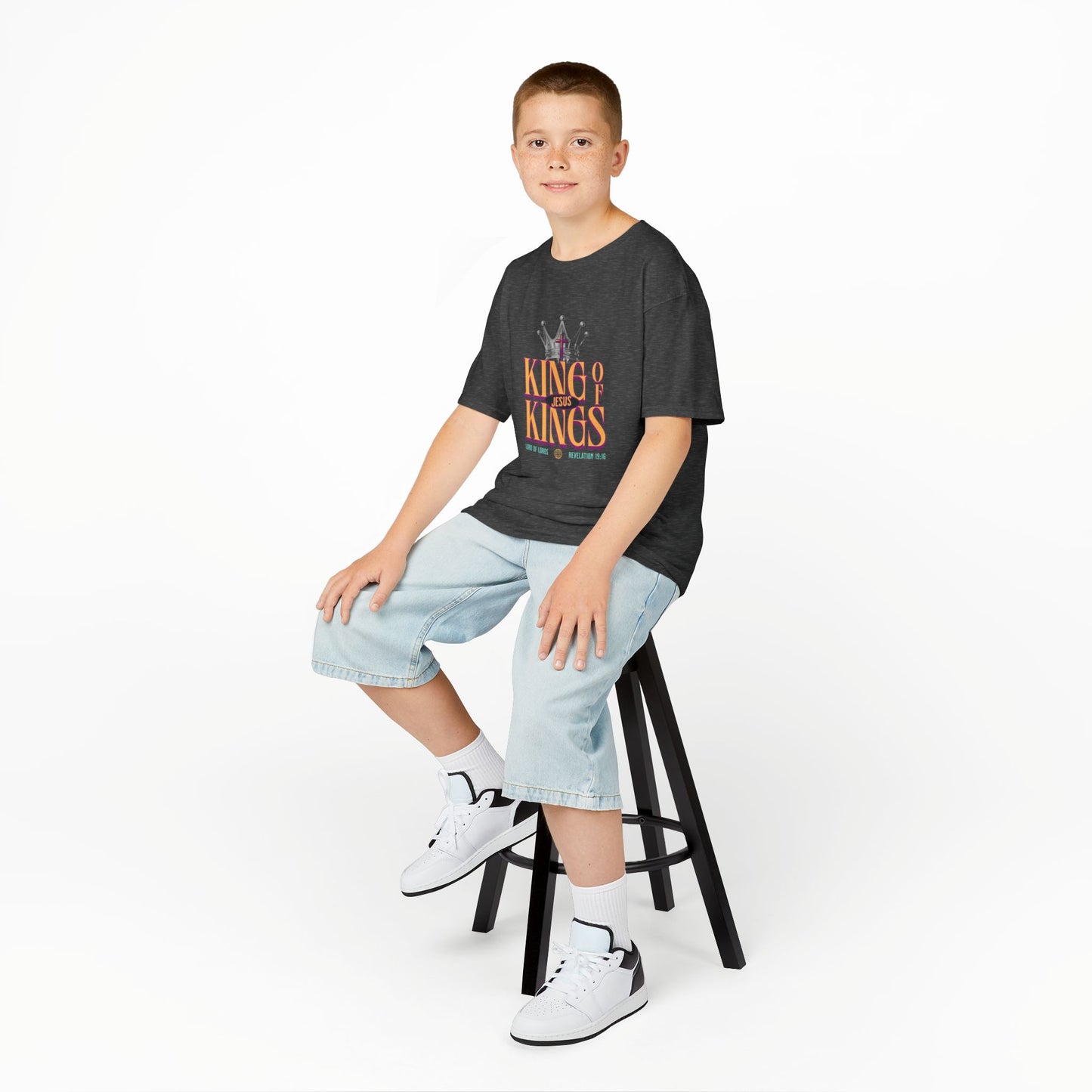 Jesus King of Kings Kids T-Shirt — Faith-Based Christian Tee for Children