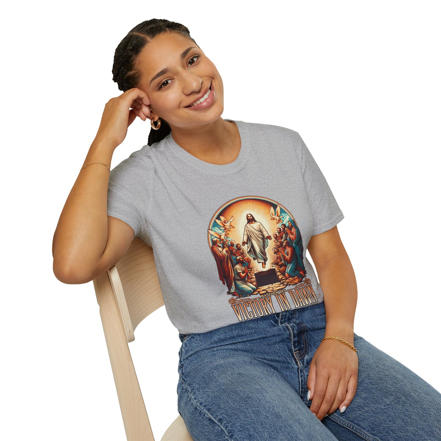 He Is Risen Matthew 28:6 T-Shirt — Easter Christian Faith Tee