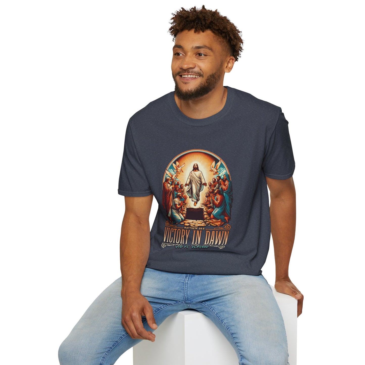 He Is Risen Matthew 28:6 T-Shirt — Easter Christian Faith Tee