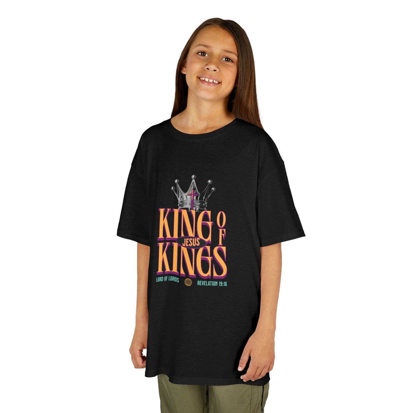 Jesus King of Kings Kids T-Shirt — Faith-Based Christian Tee for Children