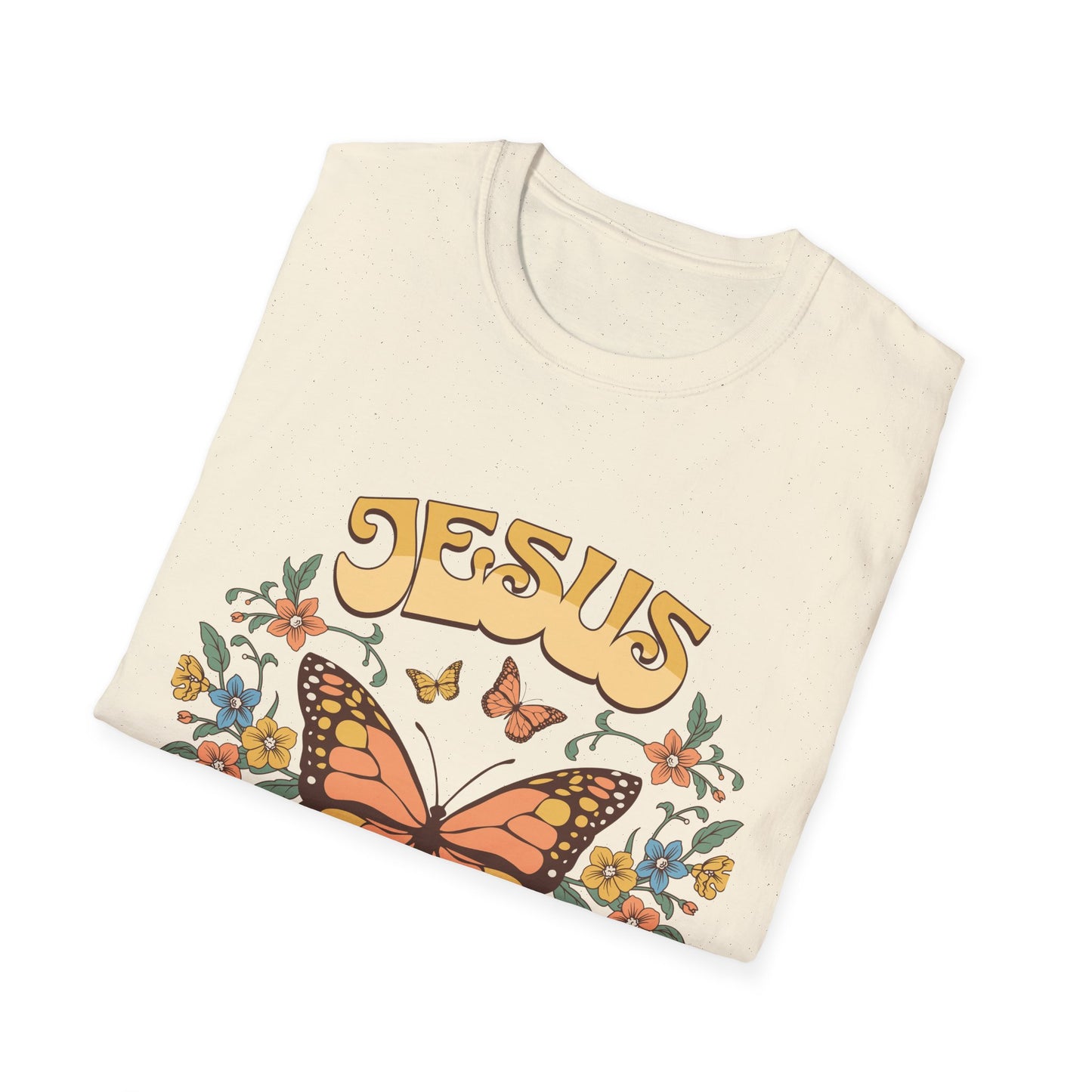 Jesus Butterfly T-Shirt — "Jesus: The Way The Truth The Life" Floral Christian Tee