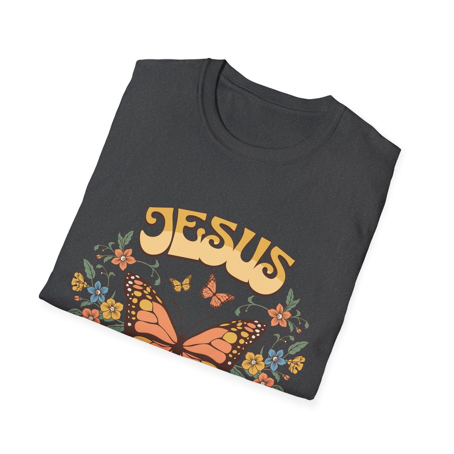 Jesus Butterfly T-Shirt — "Jesus: The Way The Truth The Life" Floral Christian Tee