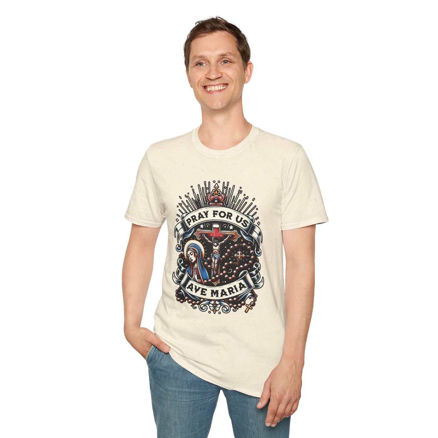 Ave Maria (Hail Mary) Full of Grace - Pray For Us' T-Shirt