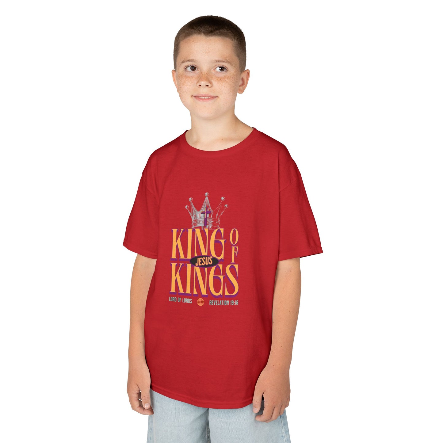 Jesus King of Kings Kids T-Shirt — Faith-Based Christian Tee for Children