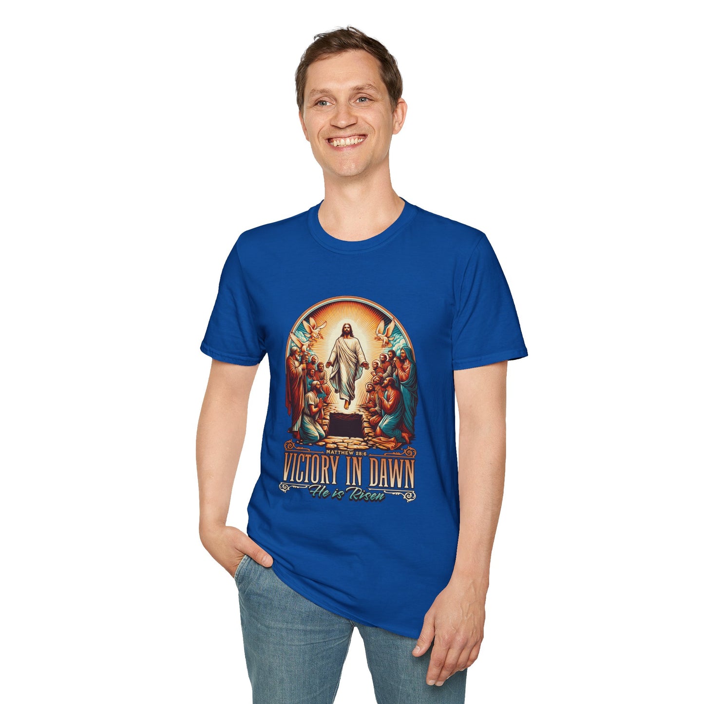 He Is Risen Matthew 28:6 T-Shirt — Easter Christian Faith Tee