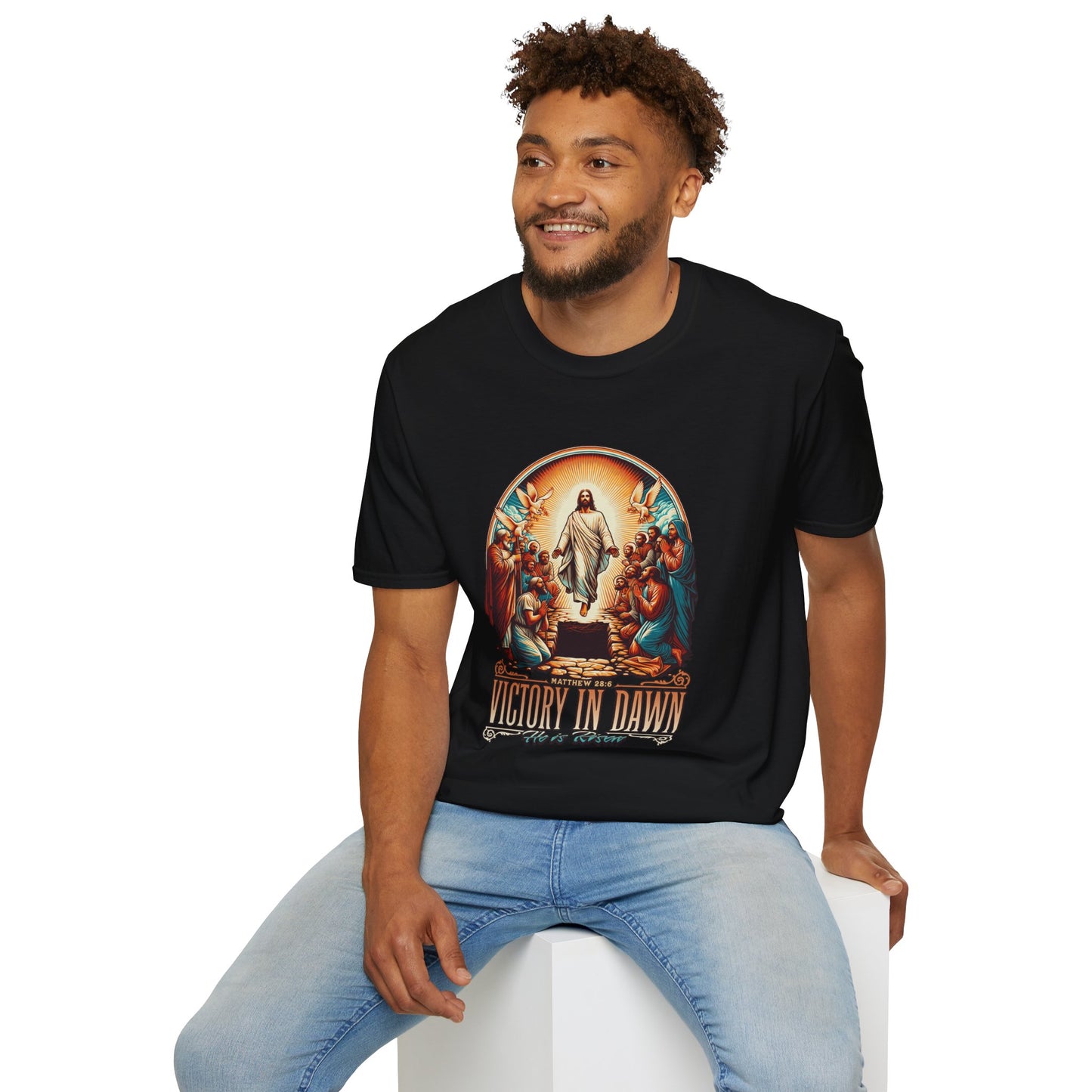 He Is Risen Matthew 28:6 T-Shirt — Easter Christian Faith Tee