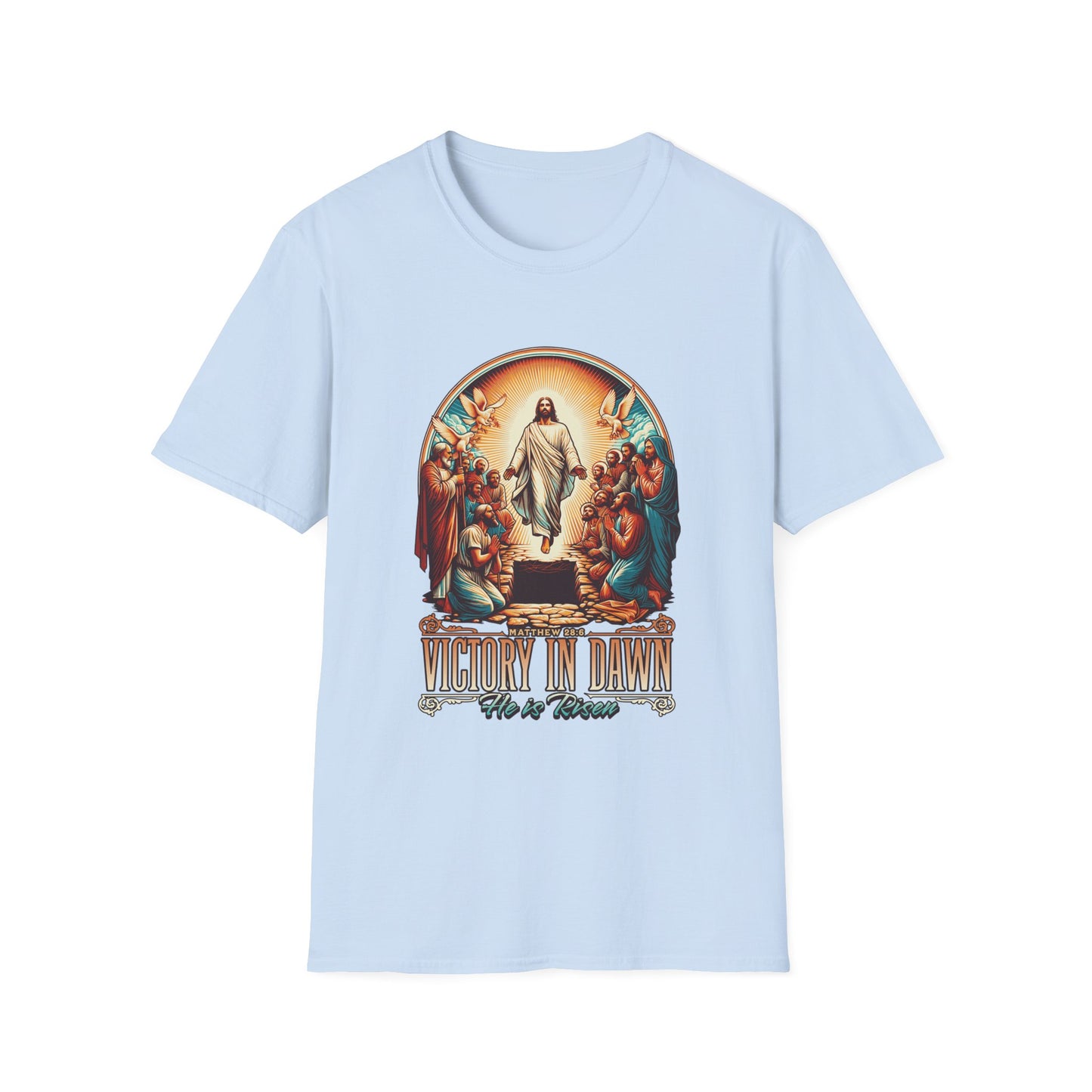 He Is Risen Matthew 28:6 T-Shirt — Easter Christian Faith Tee