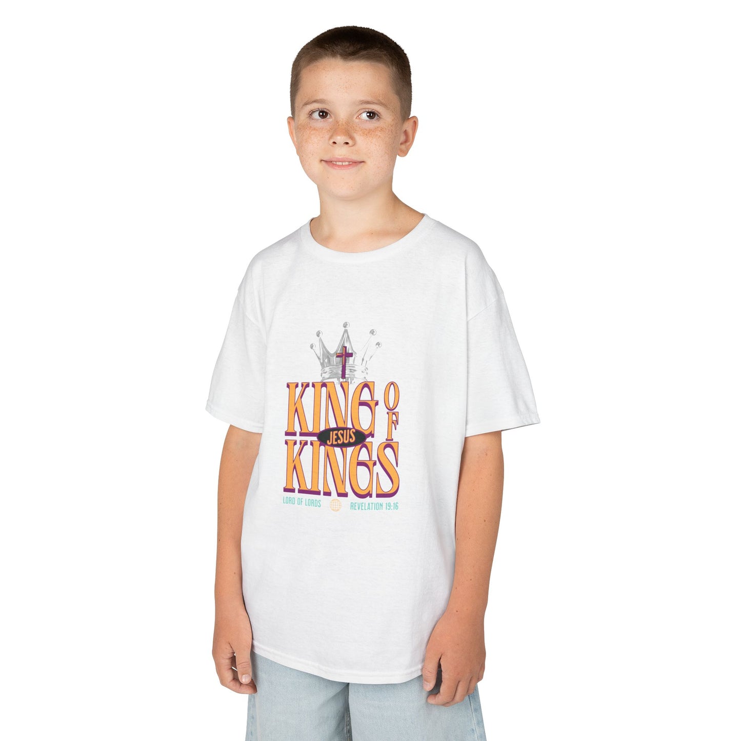 Jesus King of Kings Kids T-Shirt — Faith-Based Christian Tee for Children