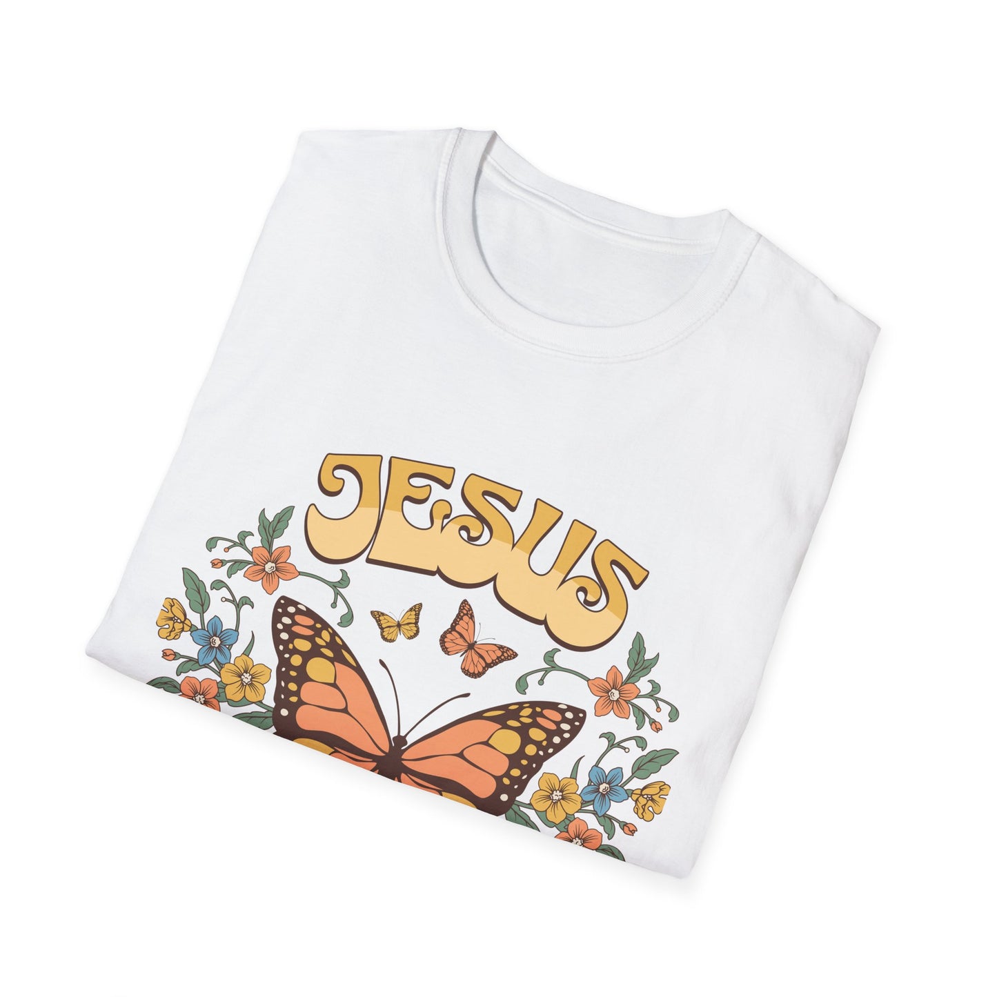 Jesus Butterfly T-Shirt — "Jesus: The Way The Truth The Life" Floral Christian Tee