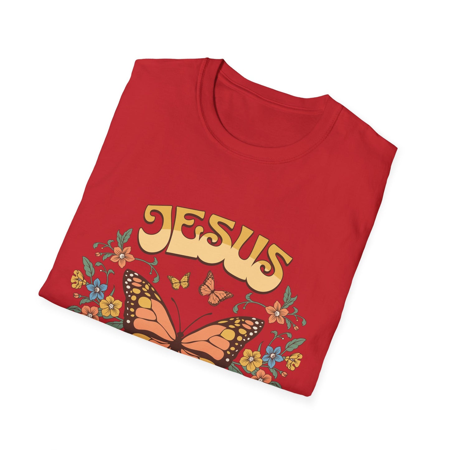 Jesus Butterfly T-Shirt — "Jesus: The Way The Truth The Life" Floral Christian Tee