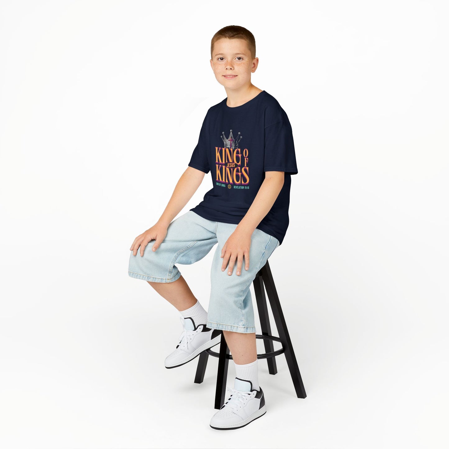 Jesus King of Kings Kids T-Shirt — Faith-Based Christian Tee for Children
