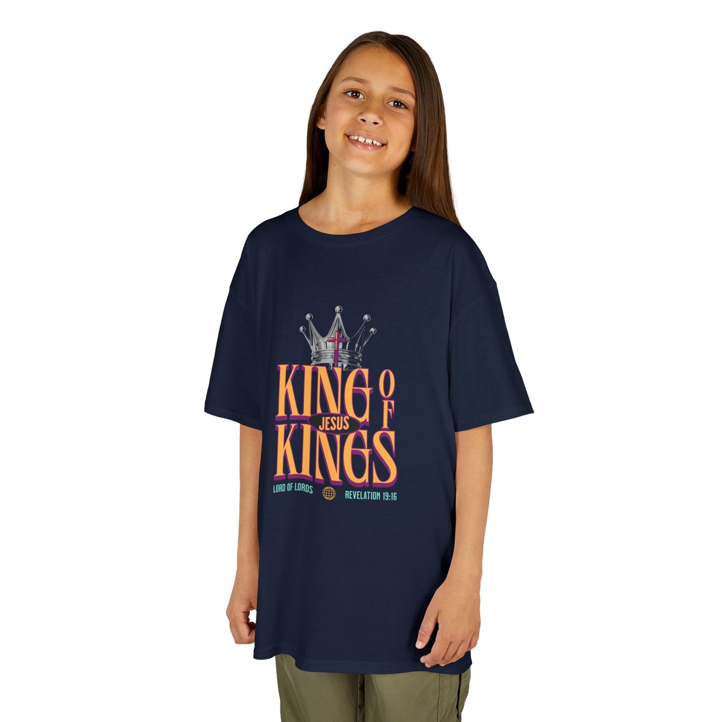 Jesus King of Kings Kids T-Shirt — Faith-Based Christian Tee for Children