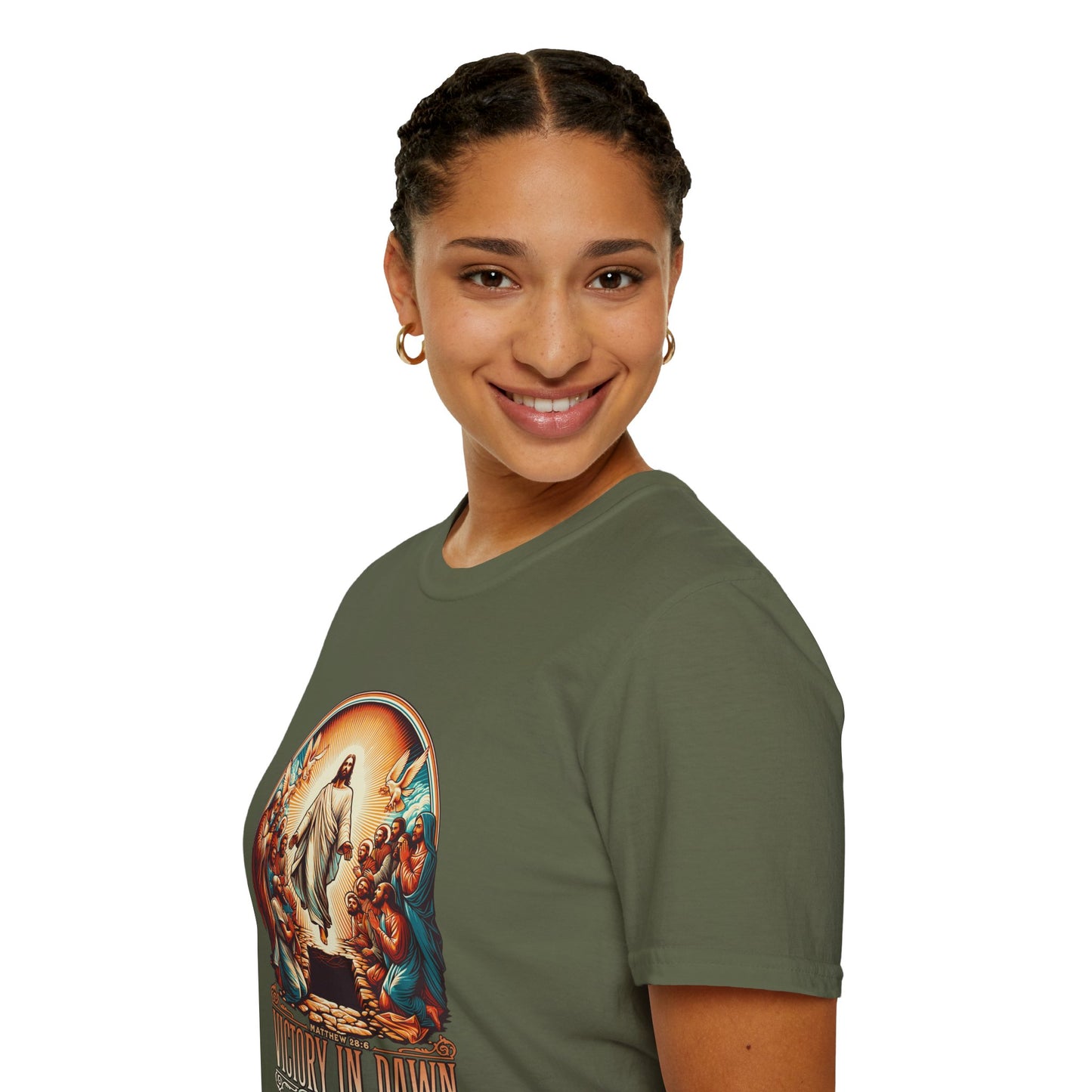 He Is Risen Matthew 28:6 T-Shirt — Easter Christian Faith Tee