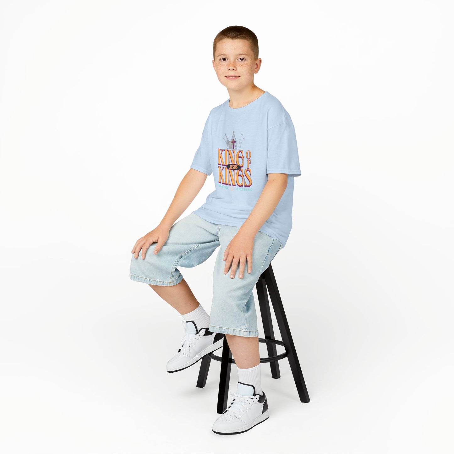 Jesus King of Kings Kids T-Shirt — Faith-Based Christian Tee for Children