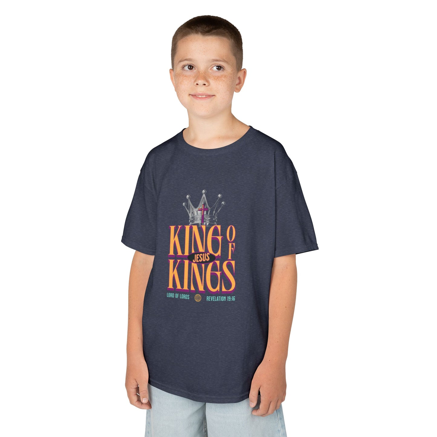 Jesus King of Kings Kids T-Shirt — Faith-Based Christian Tee for Children