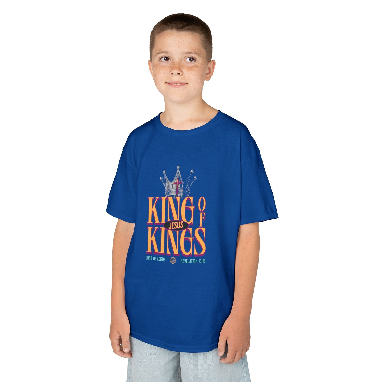 Jesus King of Kings Kids T-Shirt — Faith-Based Christian Tee for Children