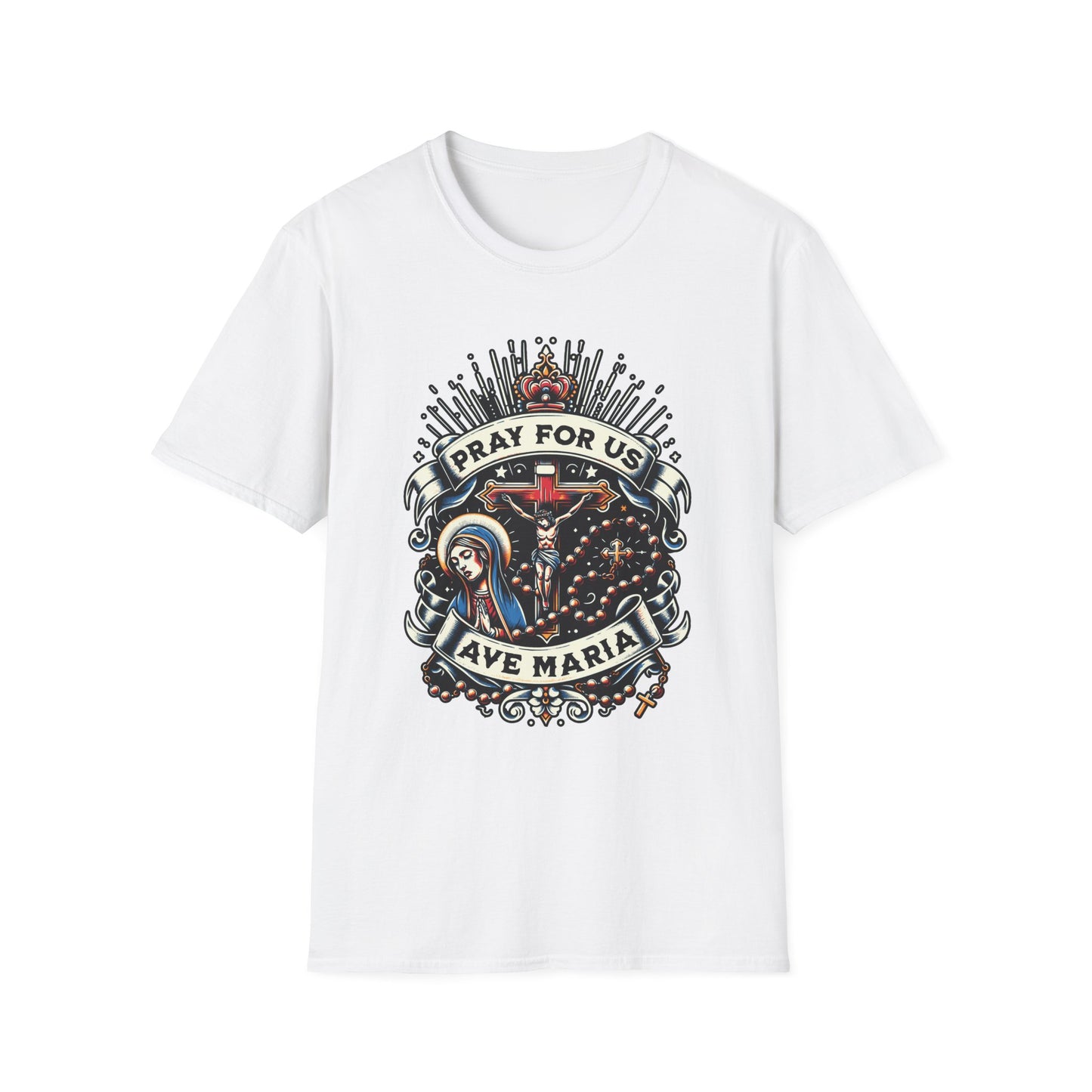 Ave Maria (Hail Mary) Full of Grace - Pray For Us' T-Shirt