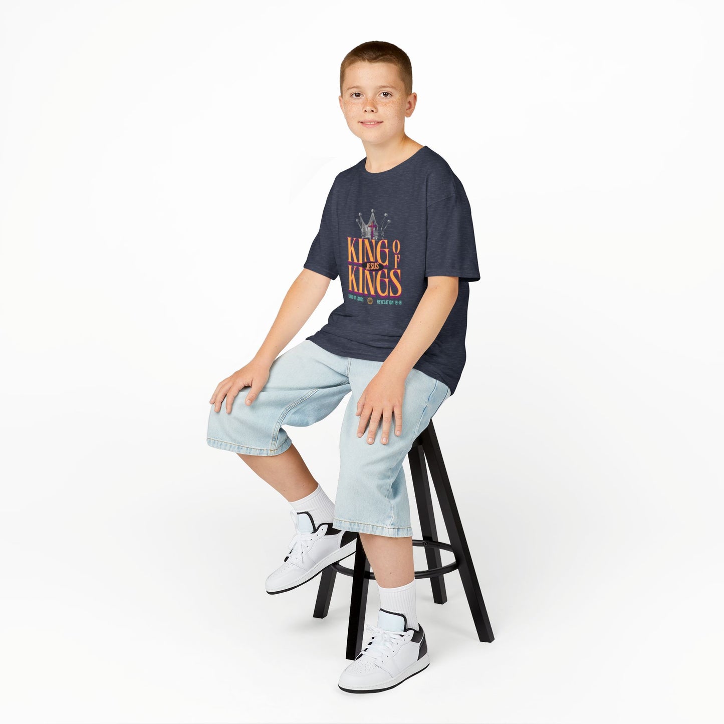 Jesus King of Kings Kids T-Shirt — Faith-Based Christian Tee for Children