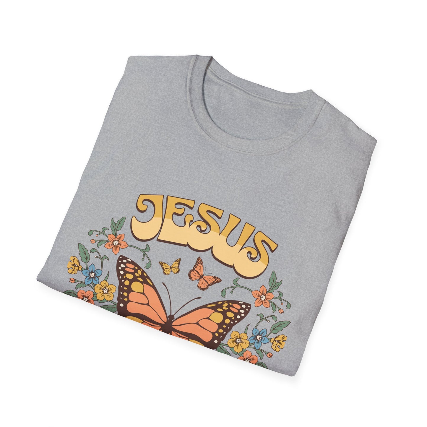 Jesus Butterfly T-Shirt — "Jesus: The Way The Truth The Life" Floral Christian Tee