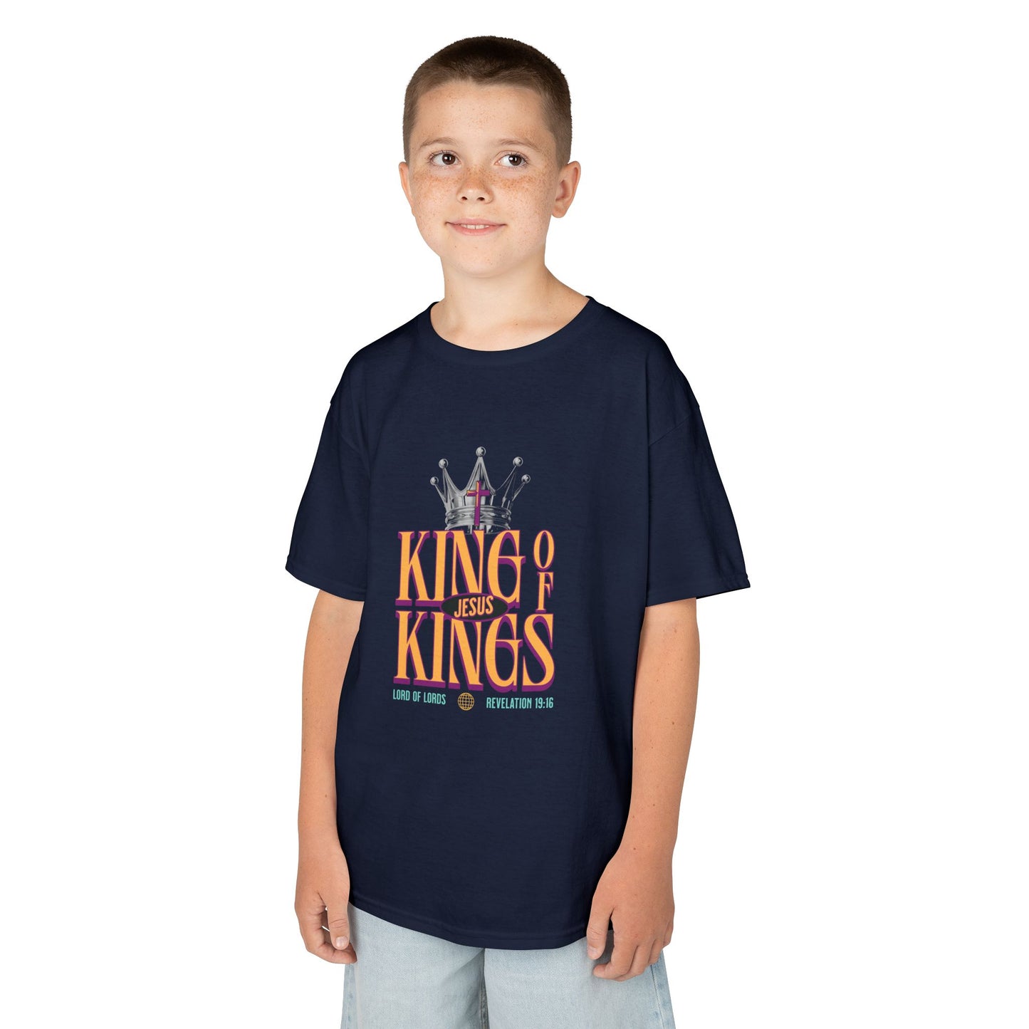 Jesus King of Kings Kids T-Shirt — Faith-Based Christian Tee for Children