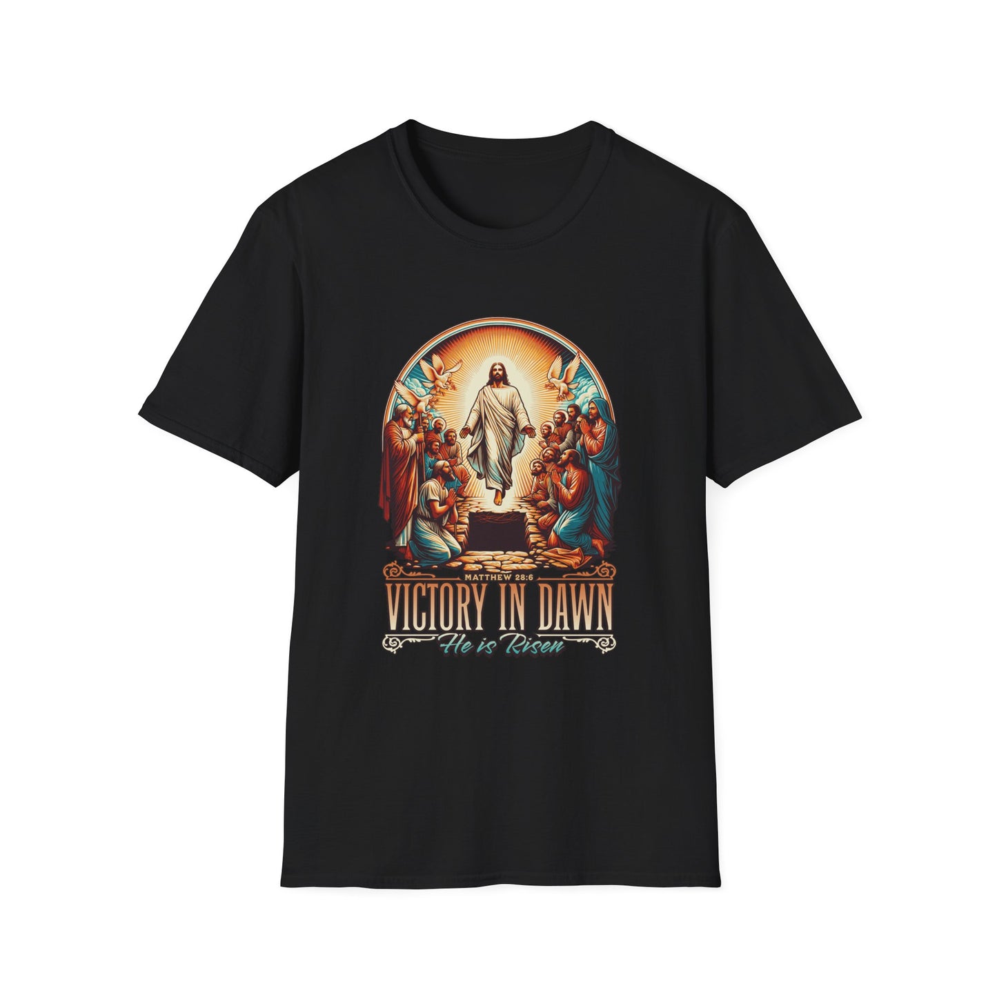 He Is Risen Matthew 28:6 T-Shirt — Easter Christian Faith Tee