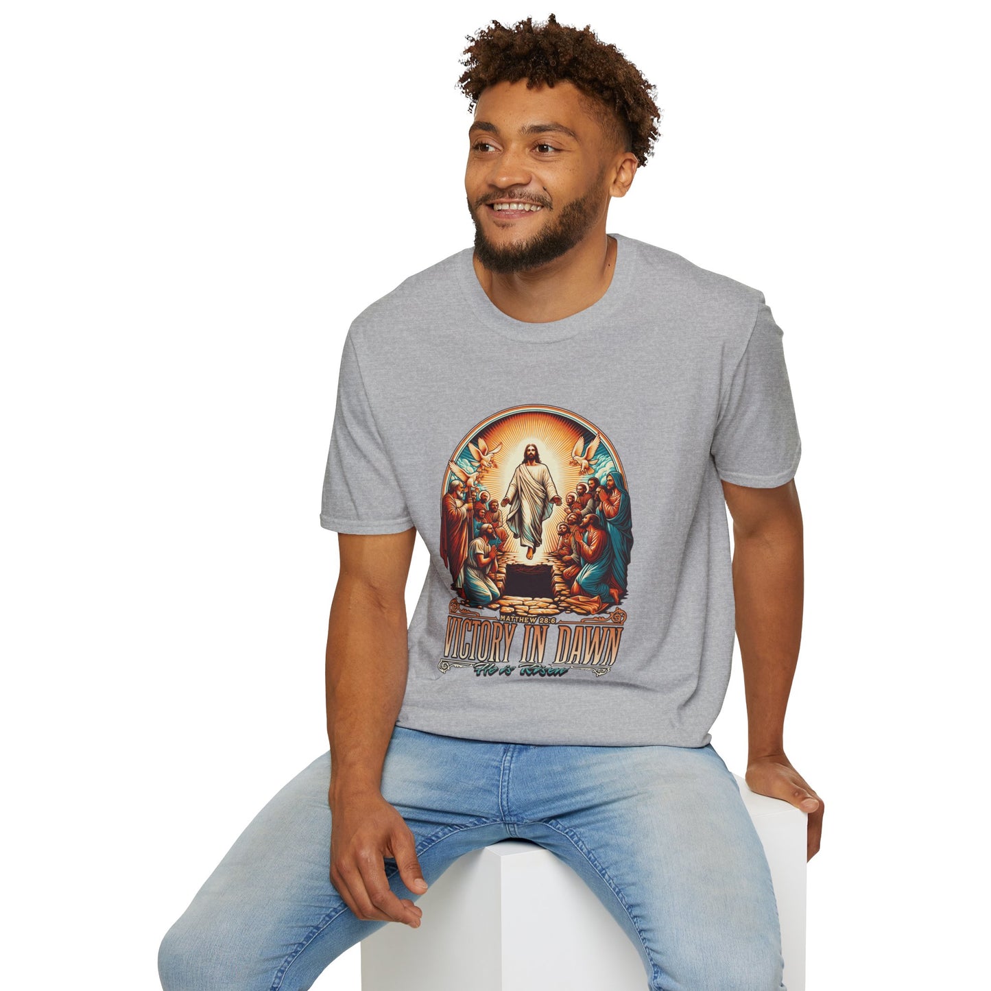 He Is Risen Matthew 28:6 T-Shirt — Easter Christian Faith Tee