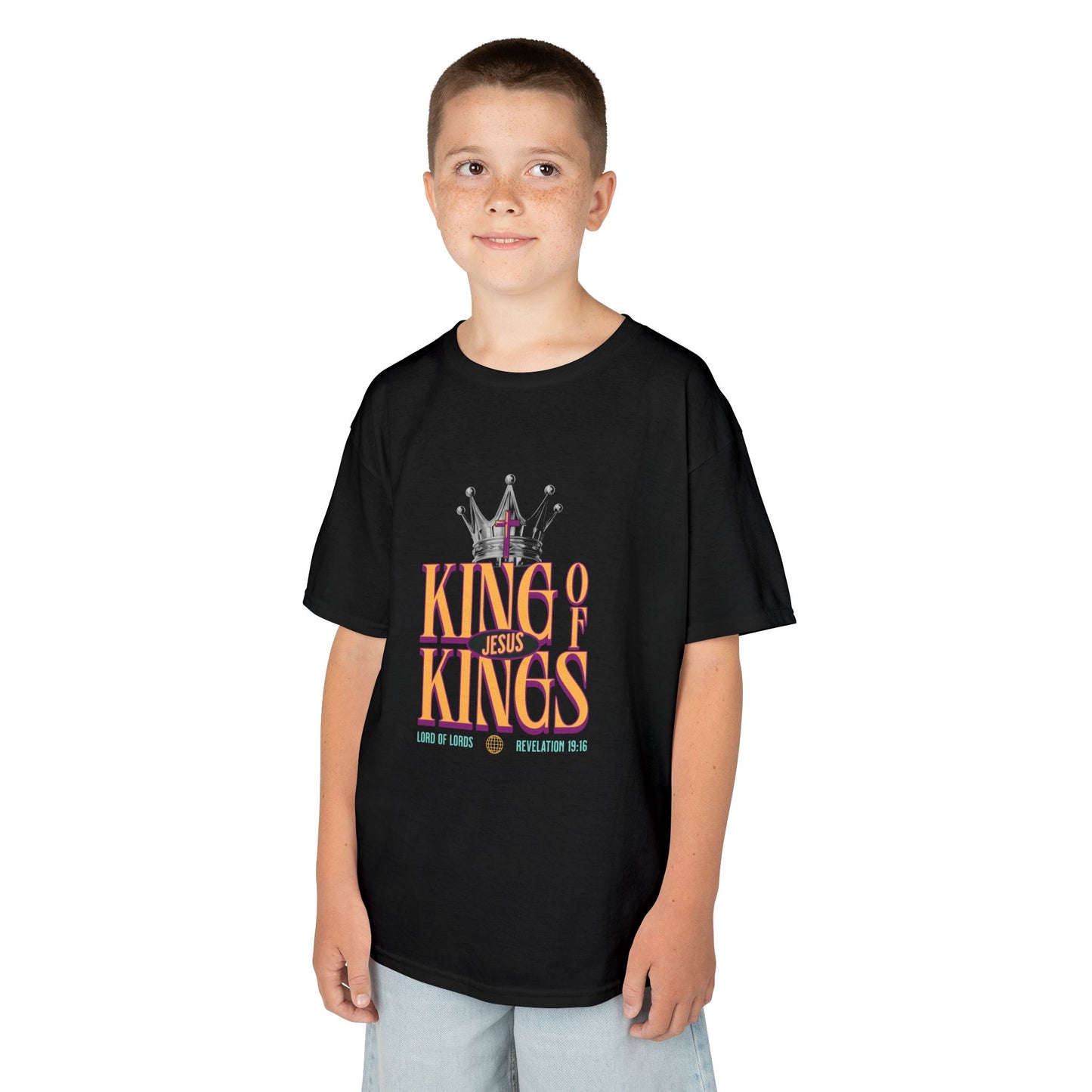 Jesus King of Kings Kids T-Shirt — Faith-Based Christian Tee for Children