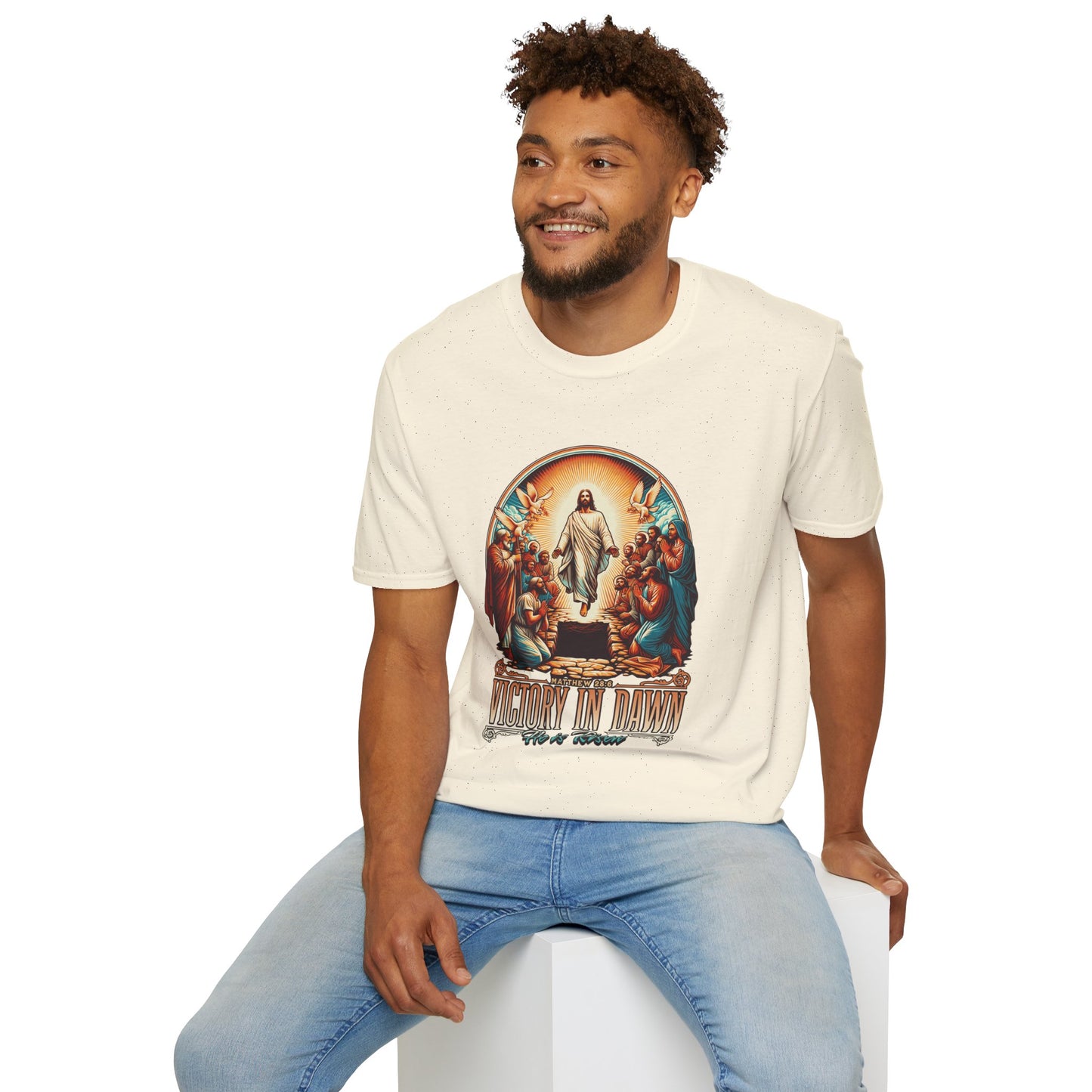 He Is Risen Matthew 28:6 T-Shirt — Easter Christian Faith Tee