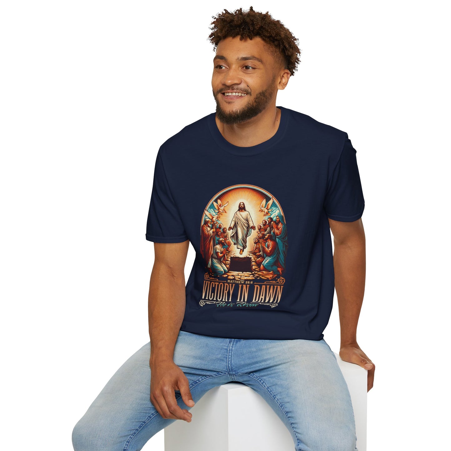 He Is Risen Matthew 28:6 T-Shirt — Easter Christian Faith Tee