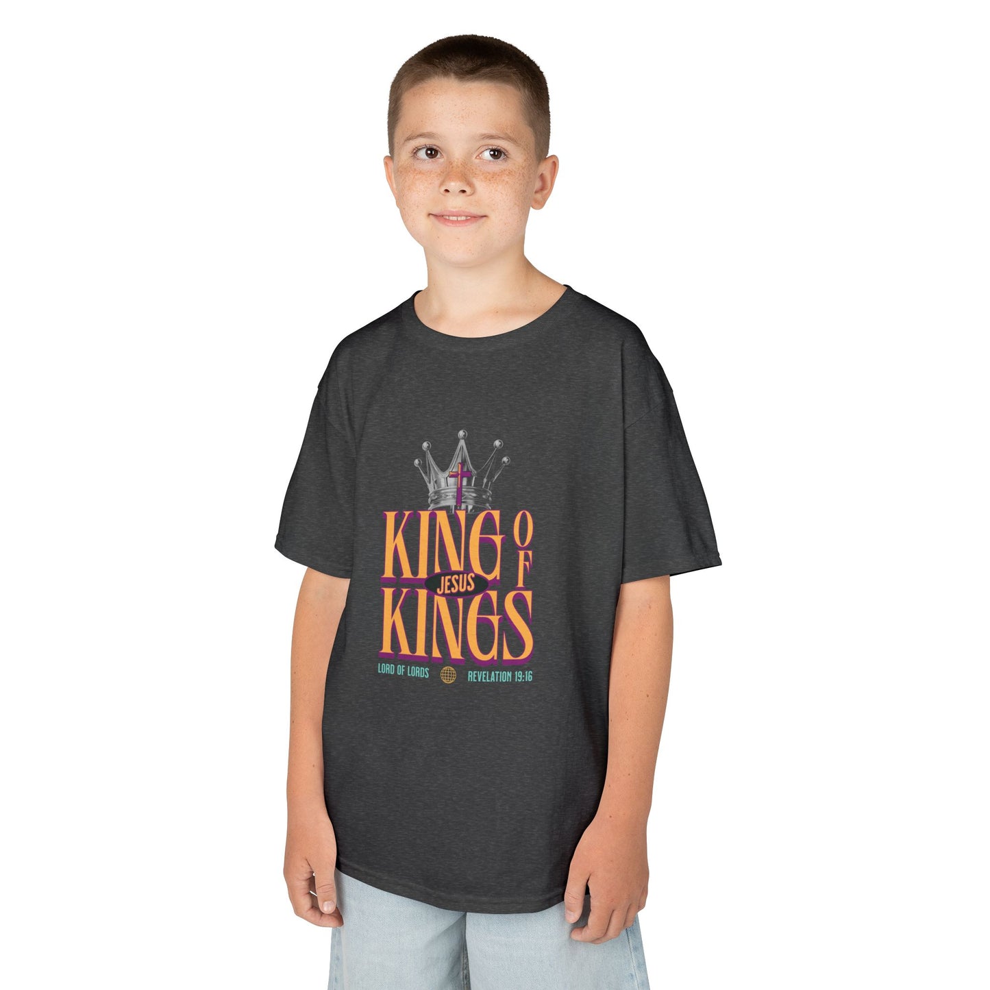 Jesus King of Kings Kids T-Shirt — Faith-Based Christian Tee for Children