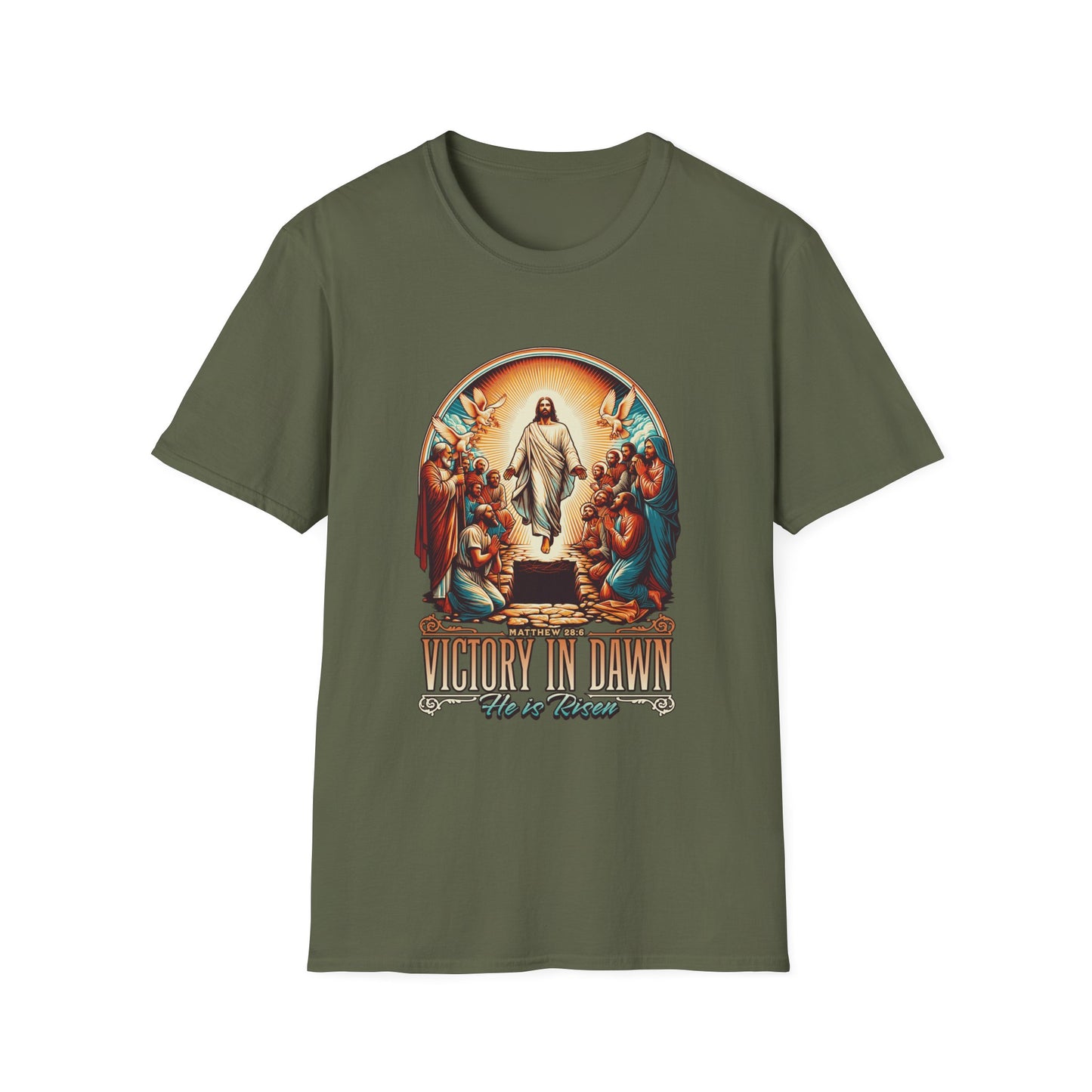 He Is Risen Matthew 28:6 T-Shirt — Easter Christian Faith Tee