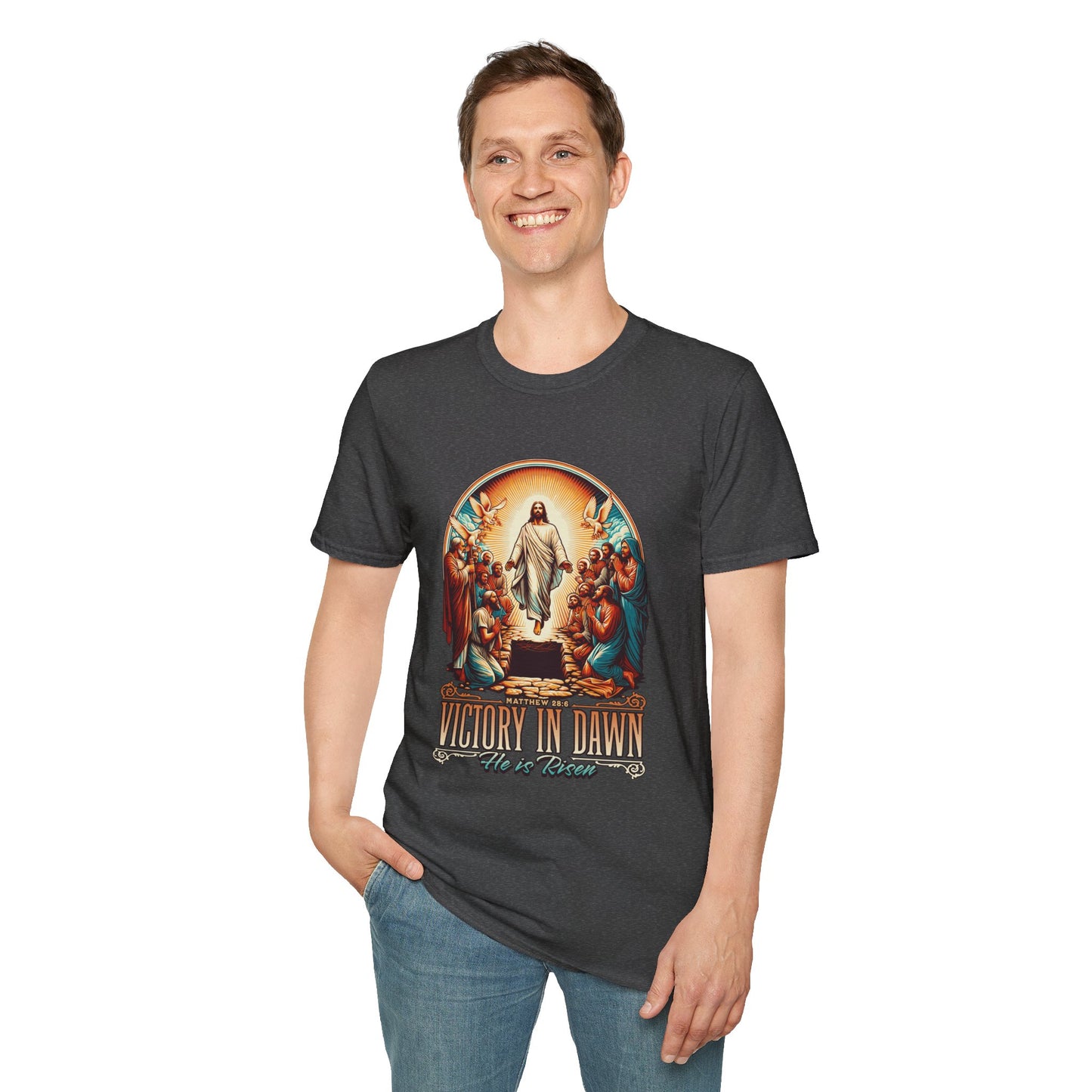 He Is Risen Matthew 28:6 T-Shirt — Easter Christian Faith Tee