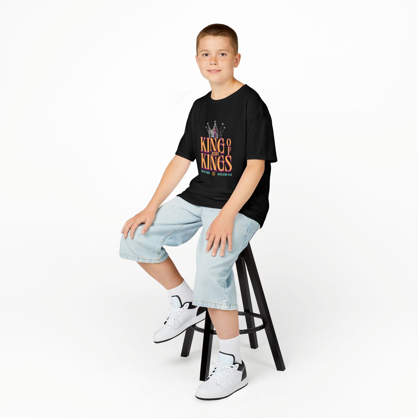 Jesus King of Kings Kids T-Shirt — Faith-Based Christian Tee for Children