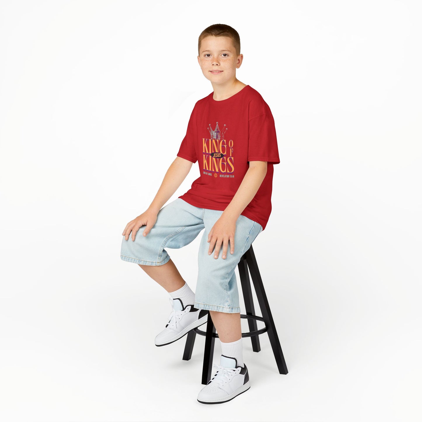 Jesus King of Kings Kids T-Shirt — Faith-Based Christian Tee for Children