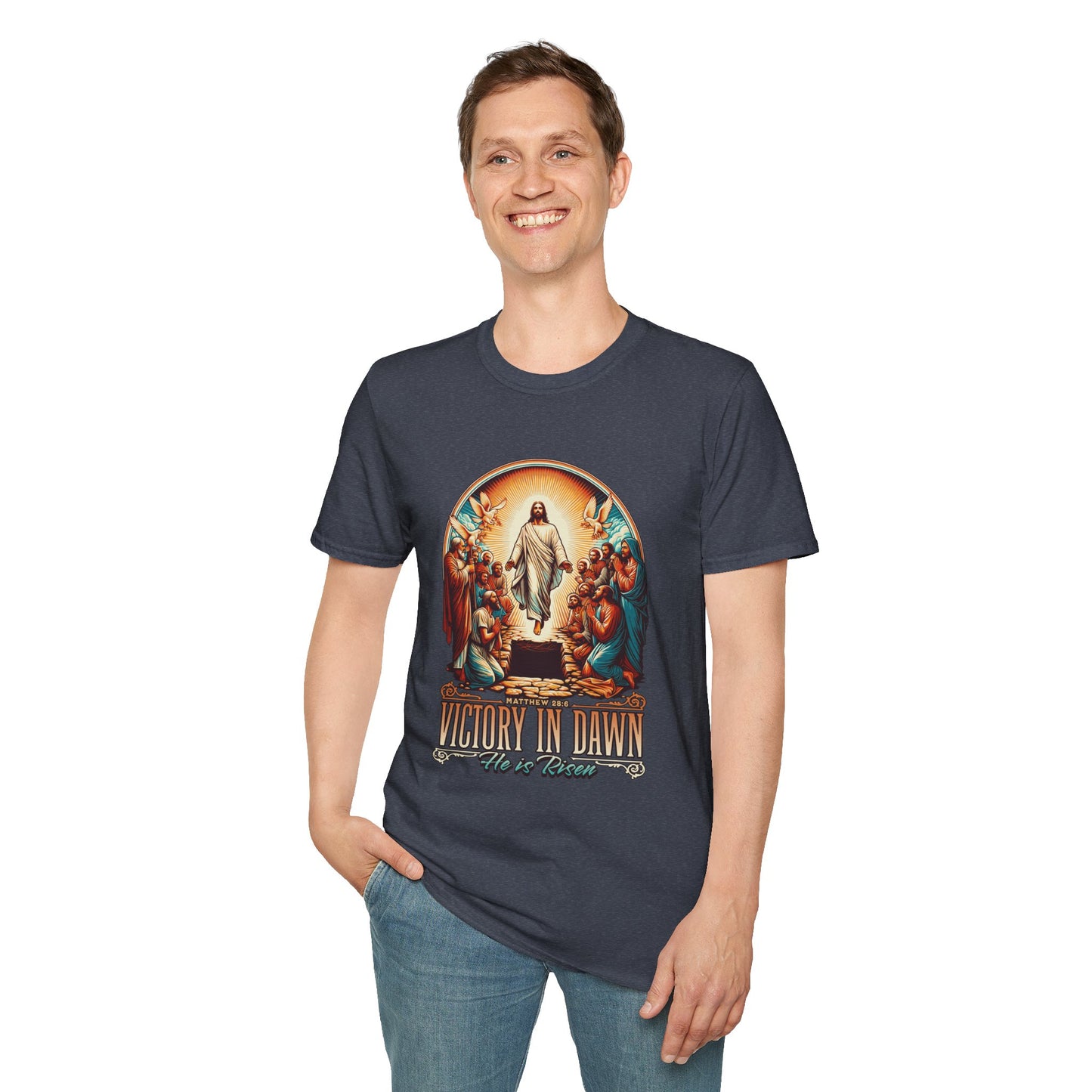 He Is Risen Matthew 28:6 T-Shirt — Easter Christian Faith Tee